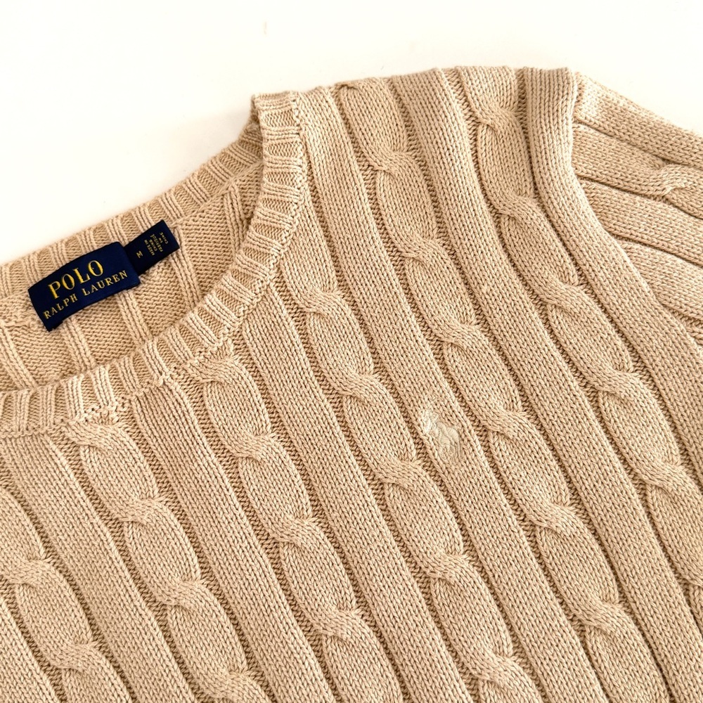 Polo Ralph Lauren Cable-Knit Cotton Crewneck Sweater - Picture 7 of 14